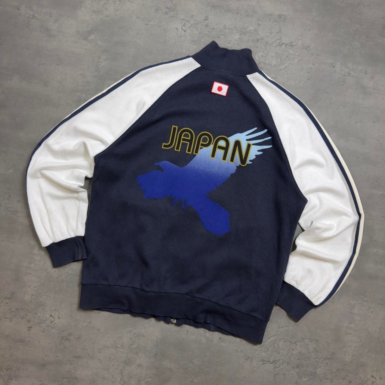Navy and White Adidas Japan FA Fullzip