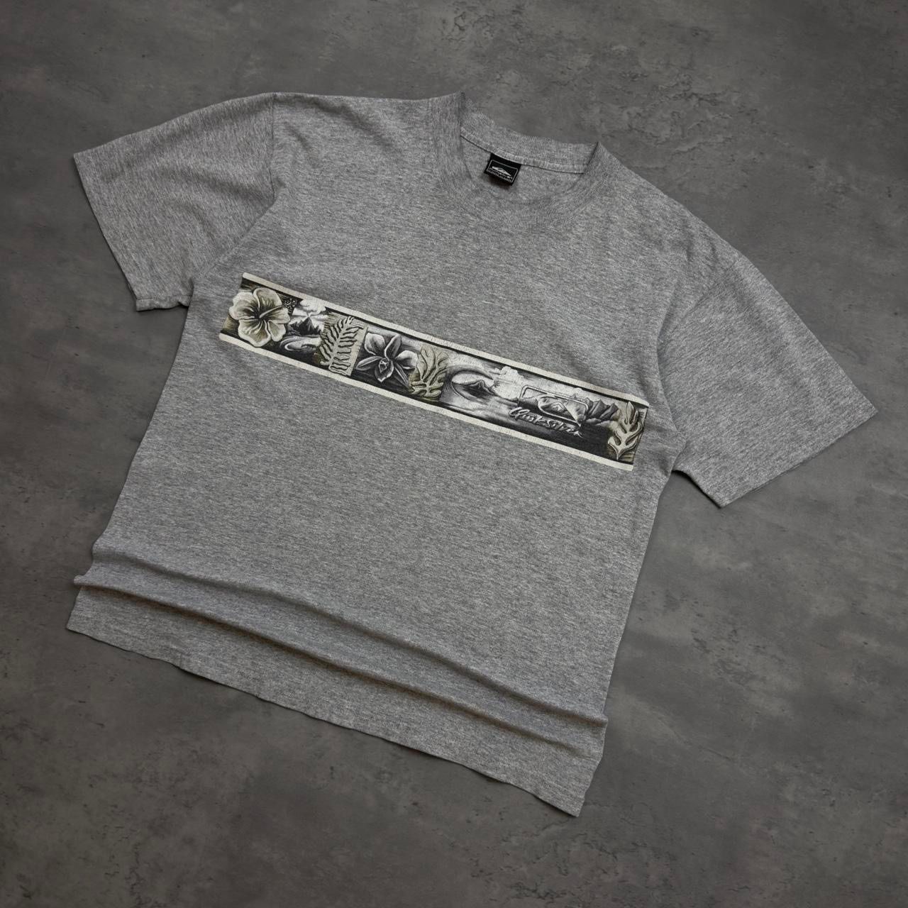 Grey Quiksilver Floral Print T-shirt
