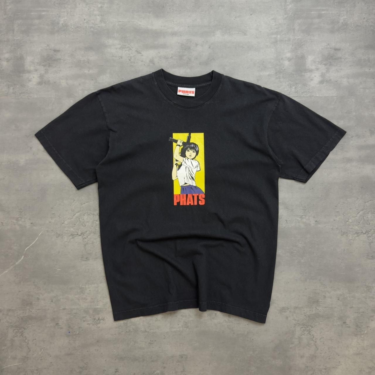 2000s Black Phatsbuddhaspot ‘Machine Gun Mayumi’ Print T-shirt