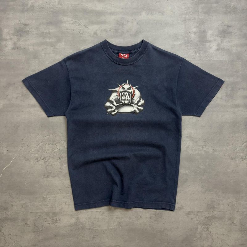 Navy Oakley Bulldog Print T-shirt
