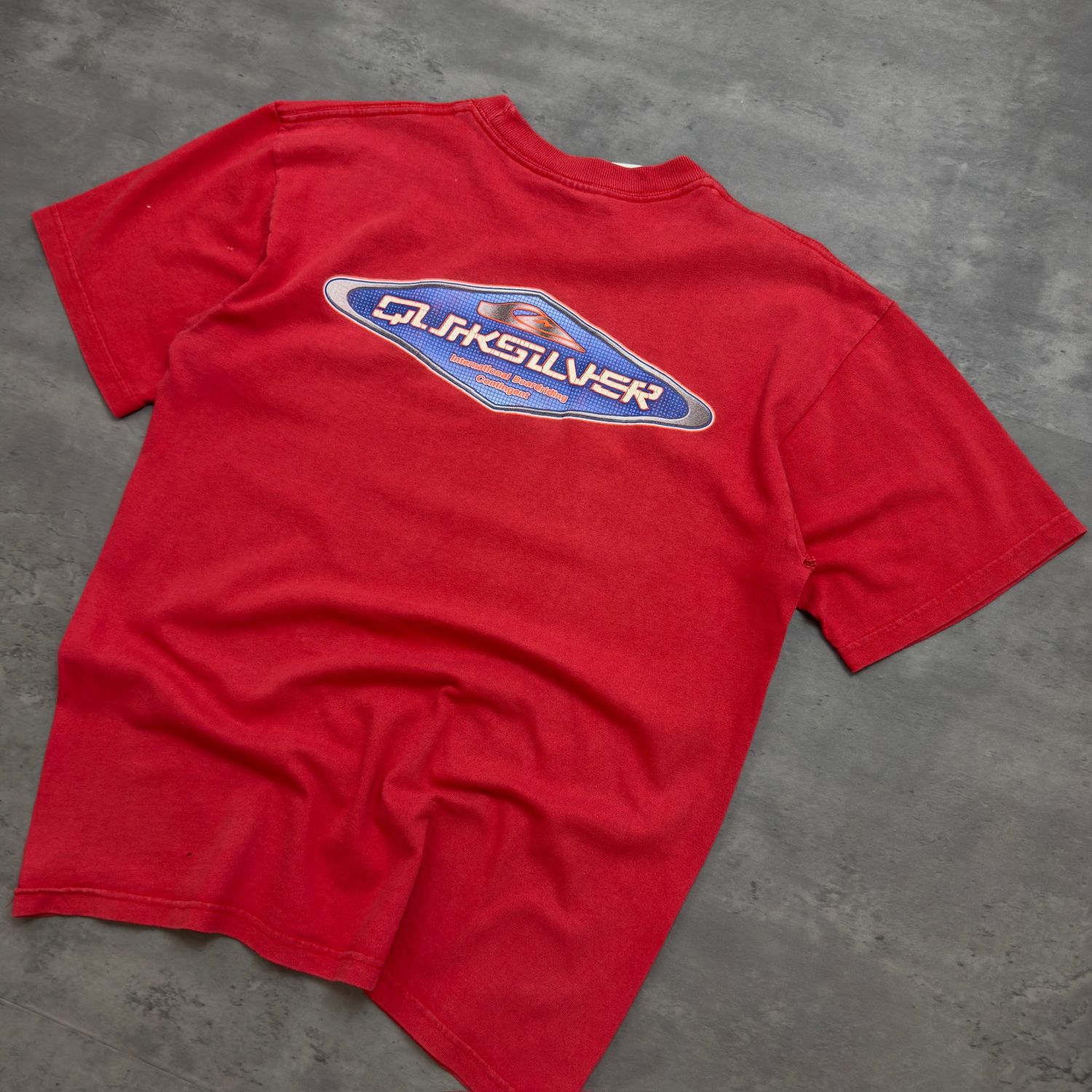 Red and Blue Quiksilver Double Logo T-shirt