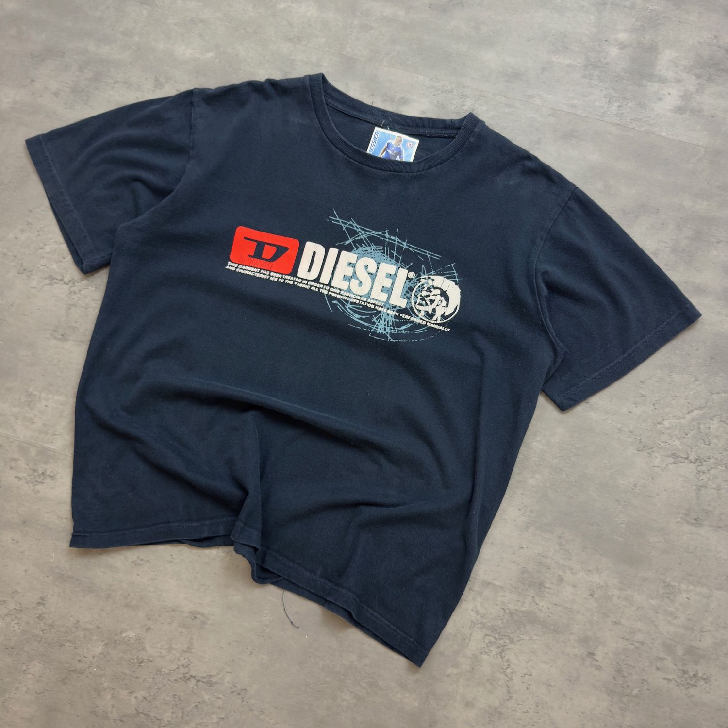 Navy Diesel Mohawk Print T-shirt