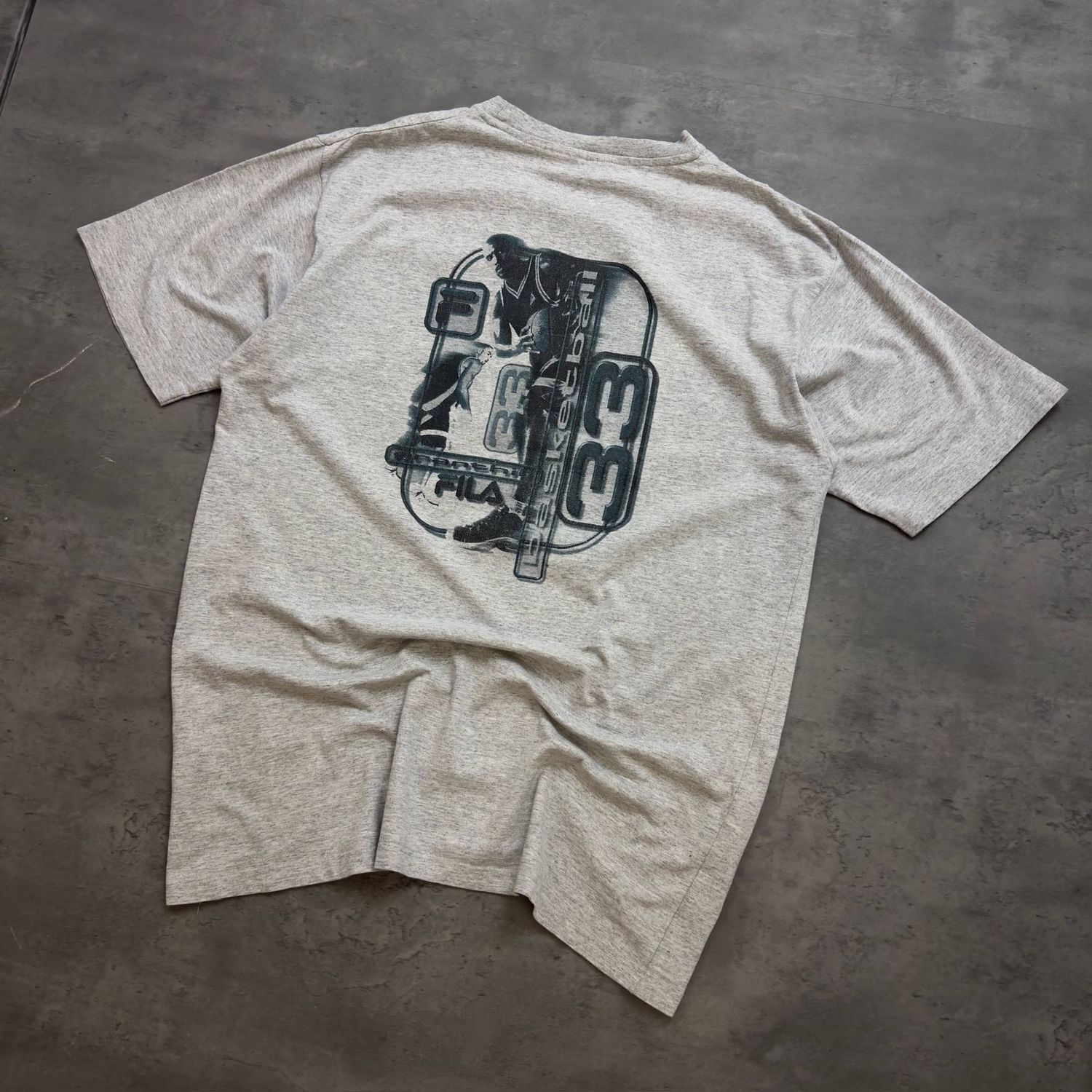 Grey Fila Basketball Graphic T-shirt