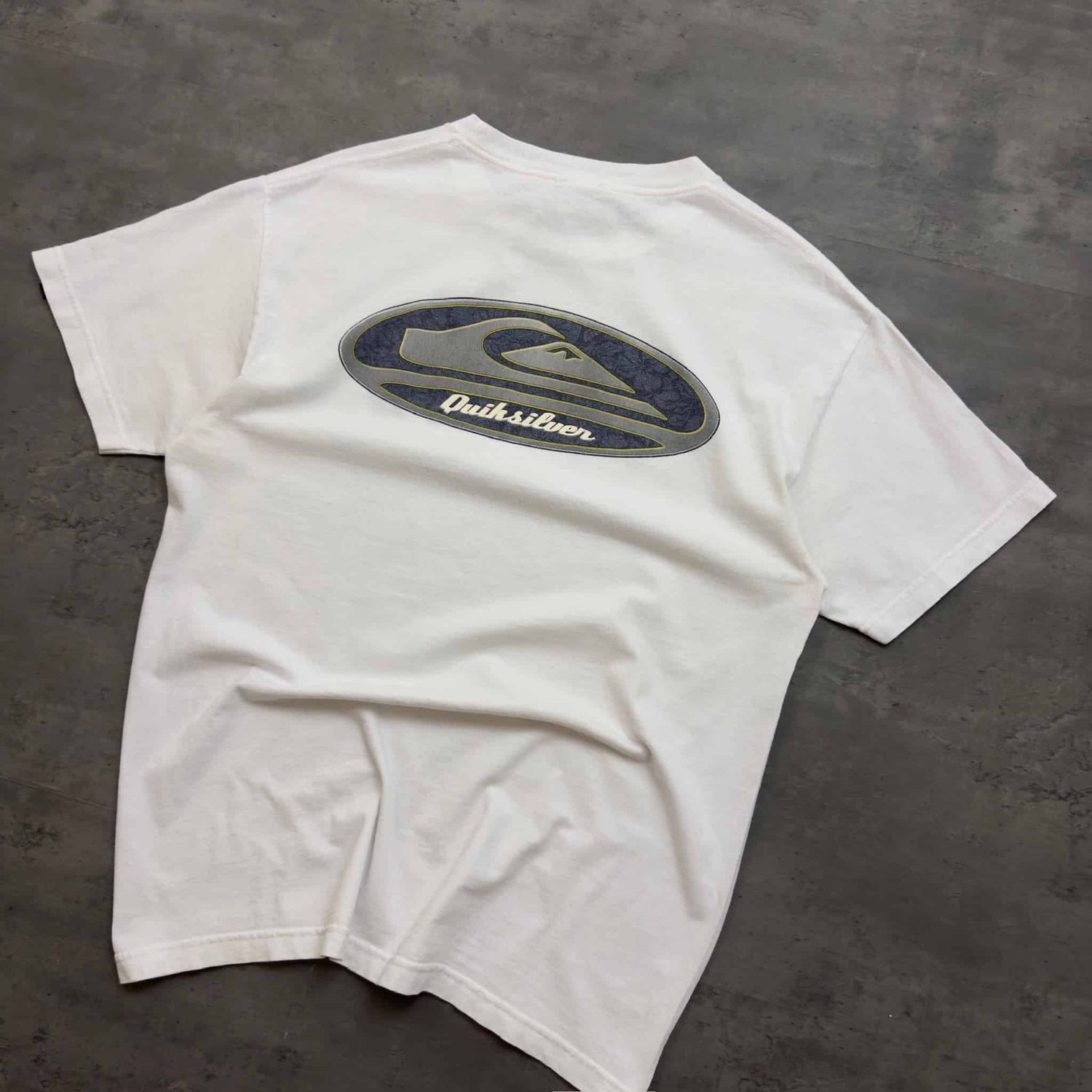 90s White Double Print Quiksilver T-shirt