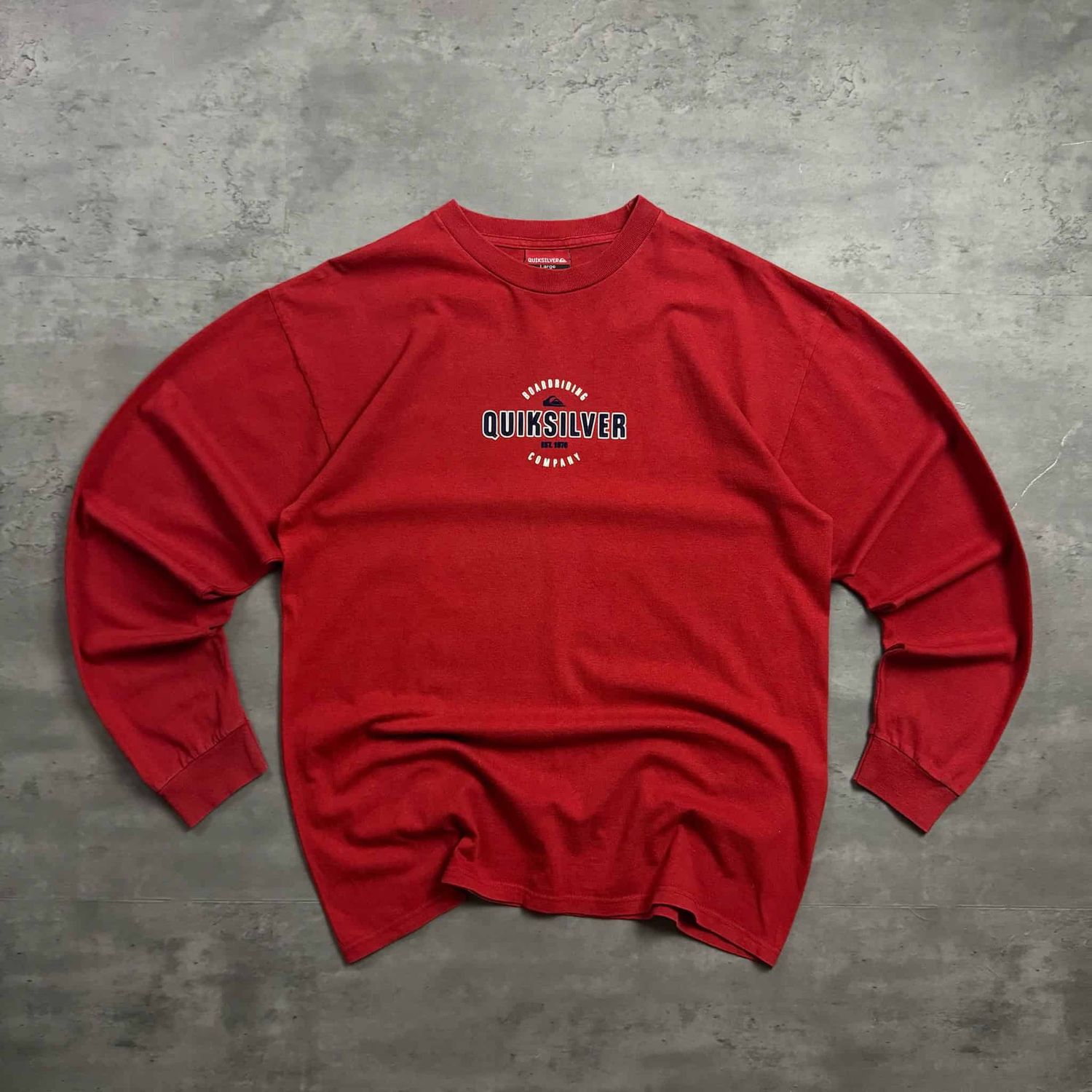 00s Red Quiksilver Longsleeve T-shirt