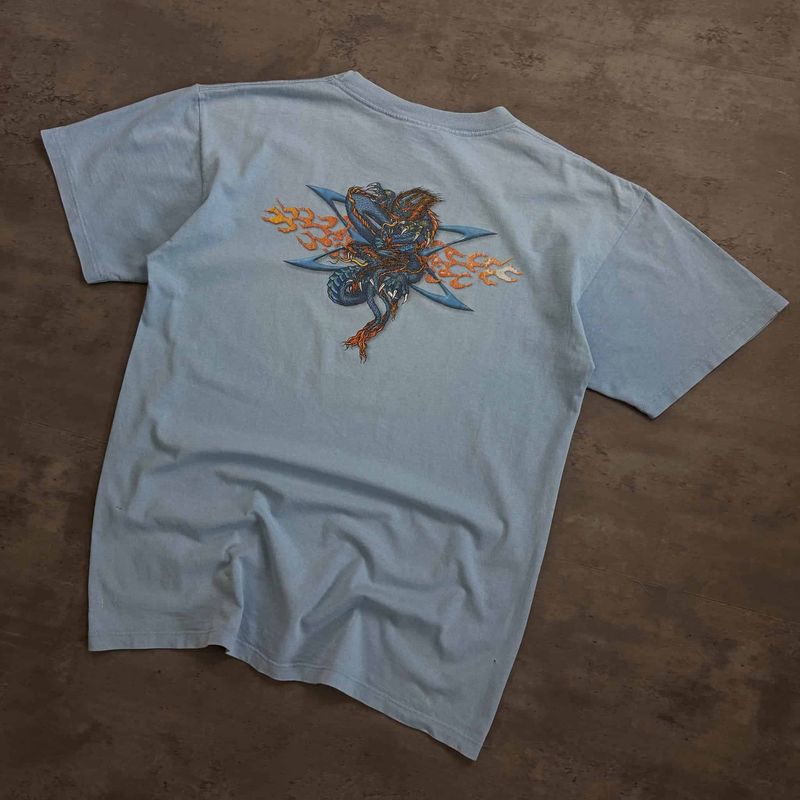 90s Baby Blue No Fear Graphic T-shirt