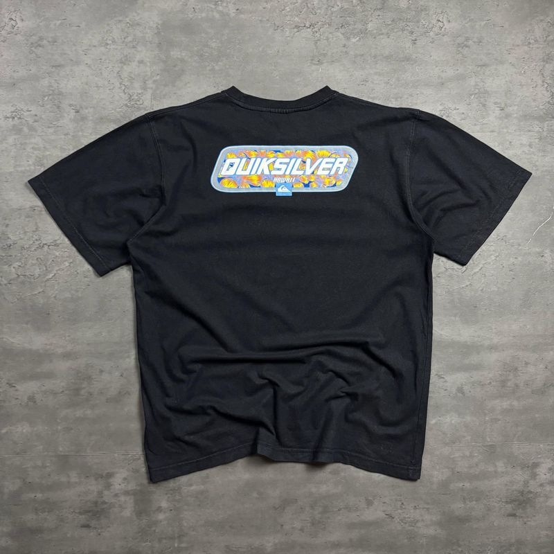 90s Black Quiksilver Print T-shirt