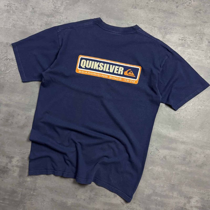 90s Navy Quiksilver Sparkle Print T-shirt