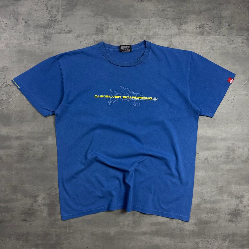 00s Blue Quiksilver Double Print T-shirt