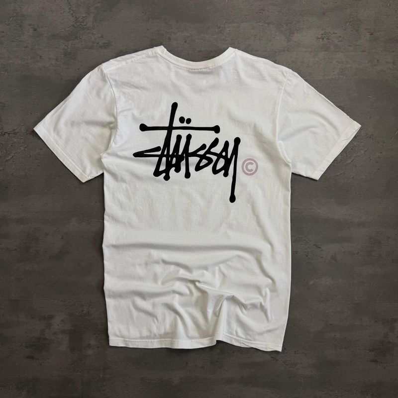 White and Gold Stussy T-shirt