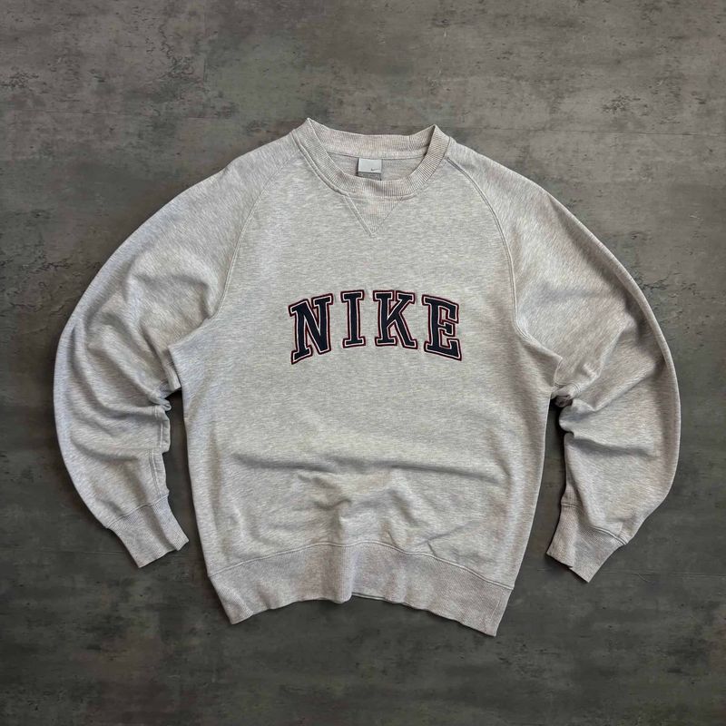Grey Nike Embroidered Spellout Sweatshirt
