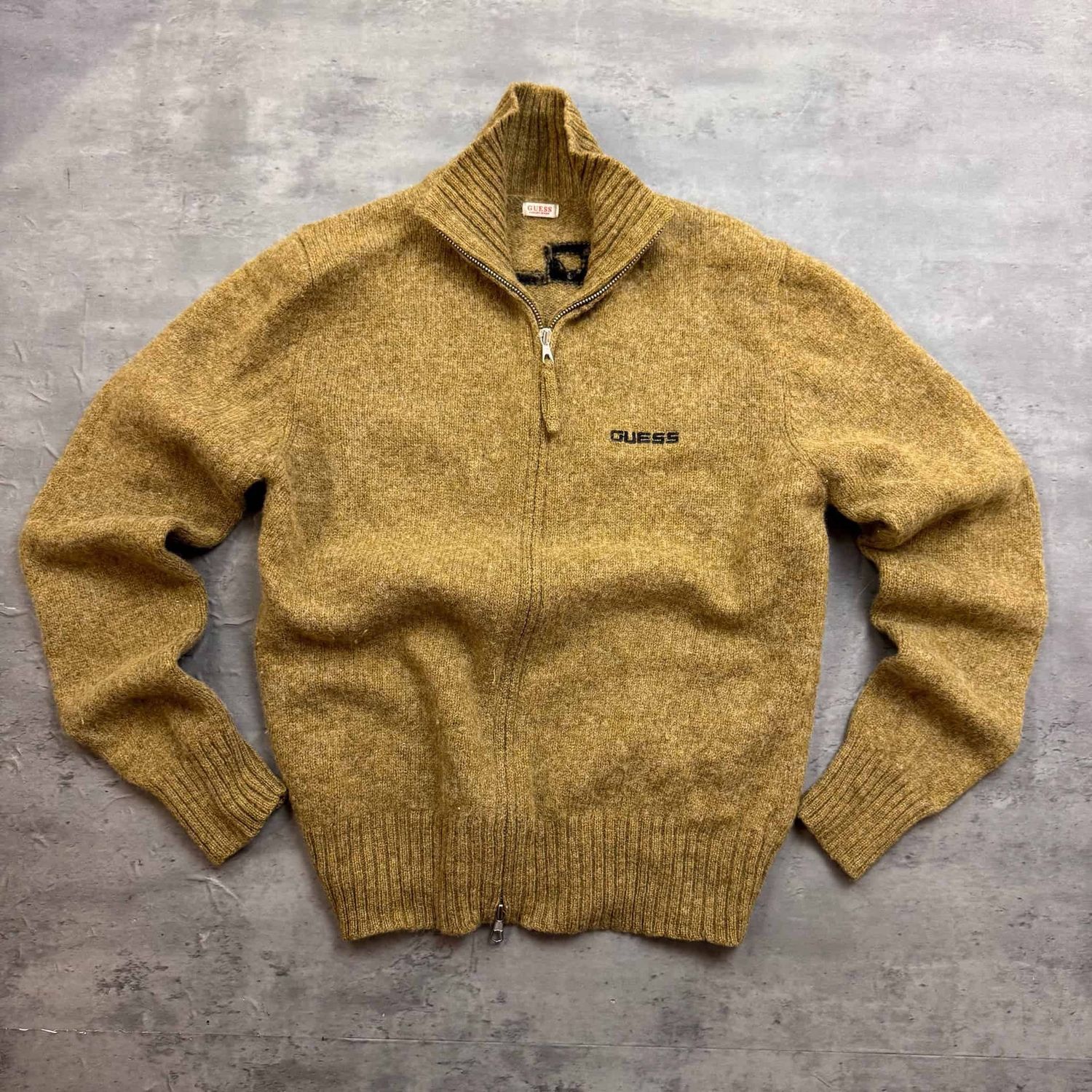 Green Guess Jeans Zipup Knit