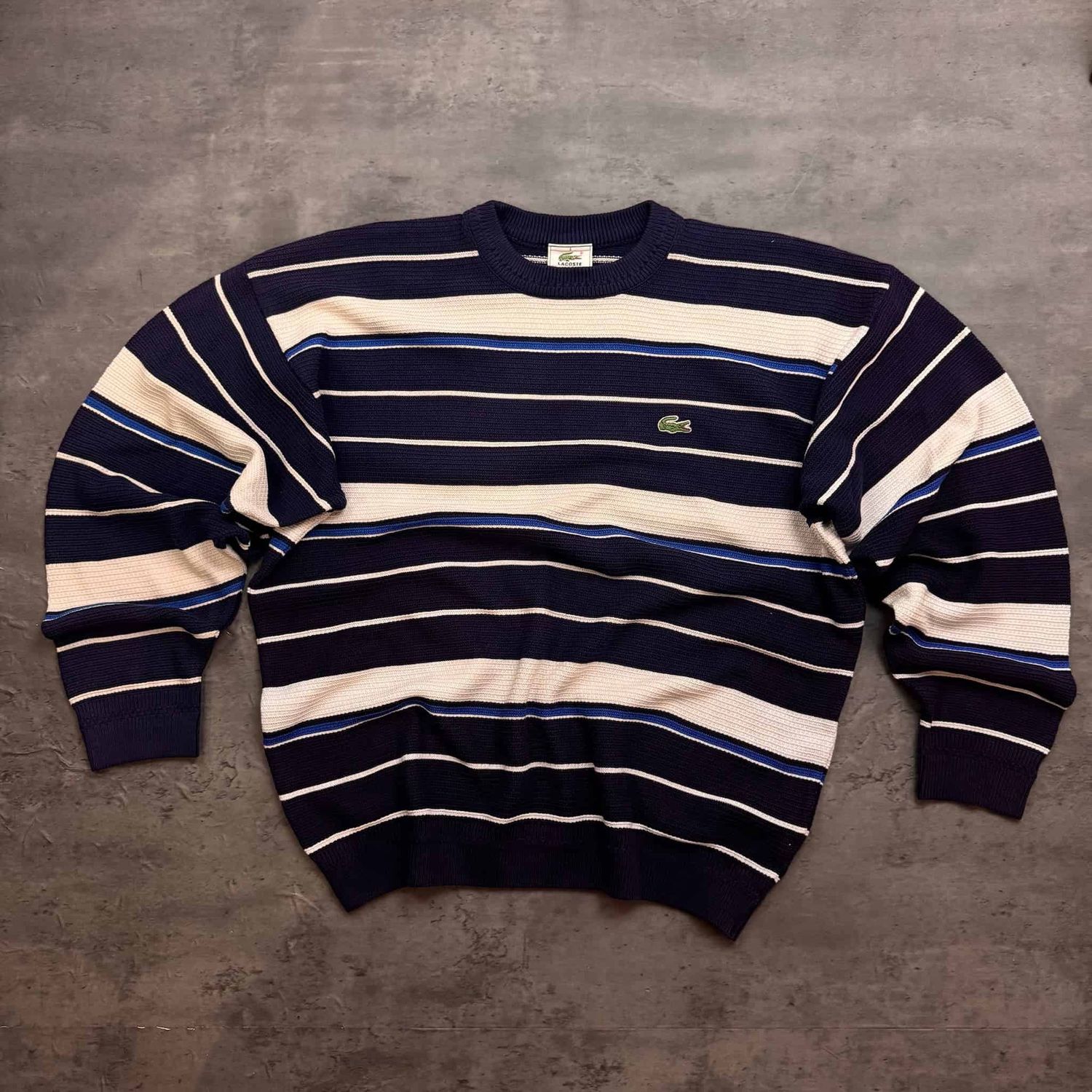 Navy and White Lacoste Knit