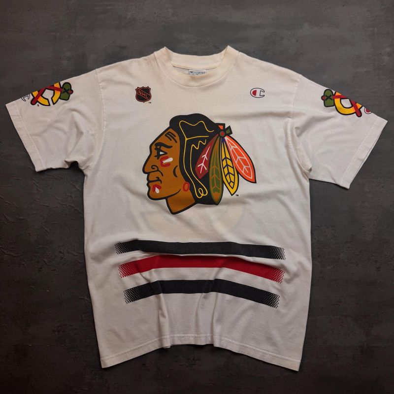 White Champion NHL Washington Blackhawks T-shirt