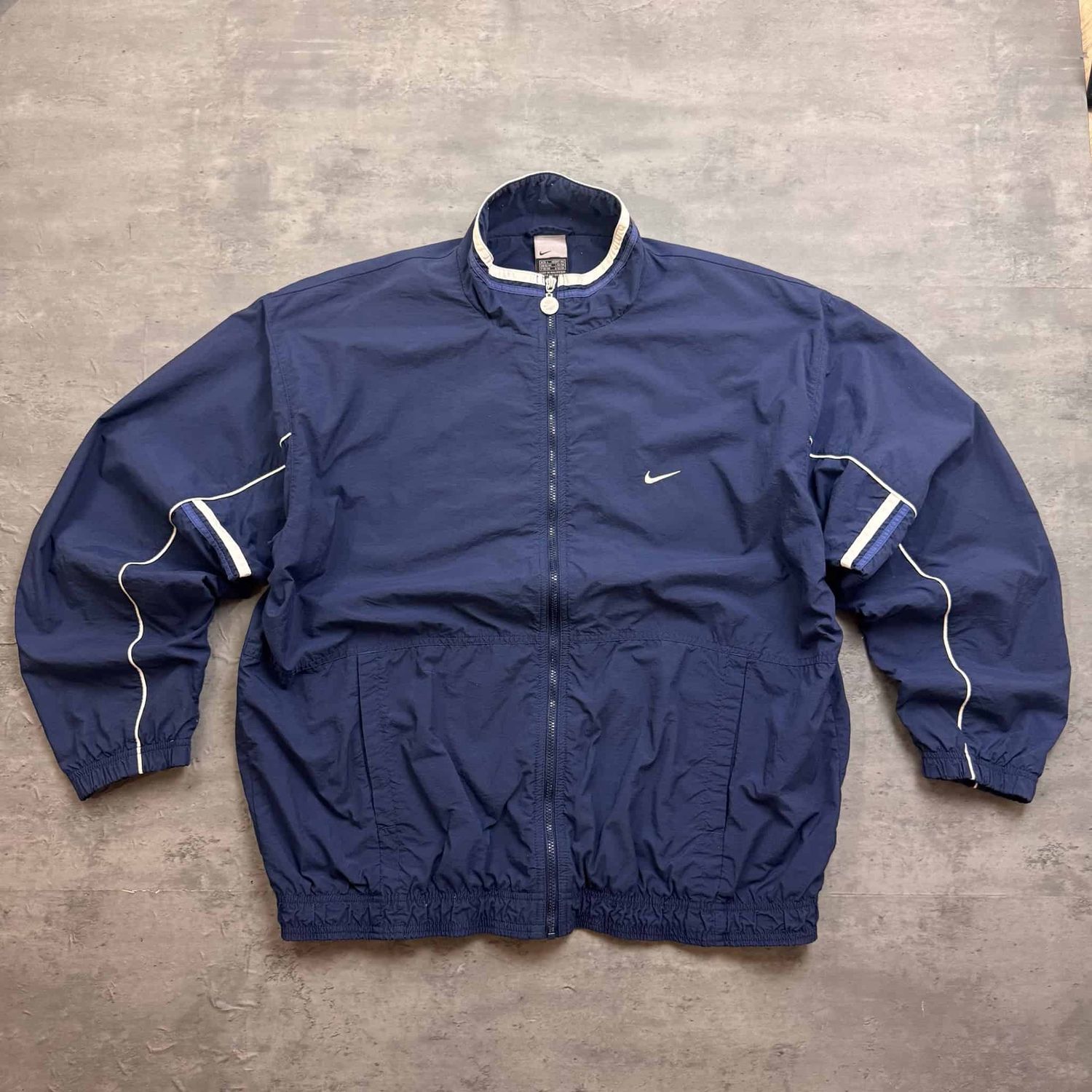 Navy and White Nike Trackjacket