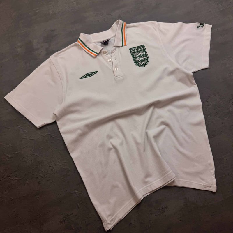 White Umbro England Polo Shirt