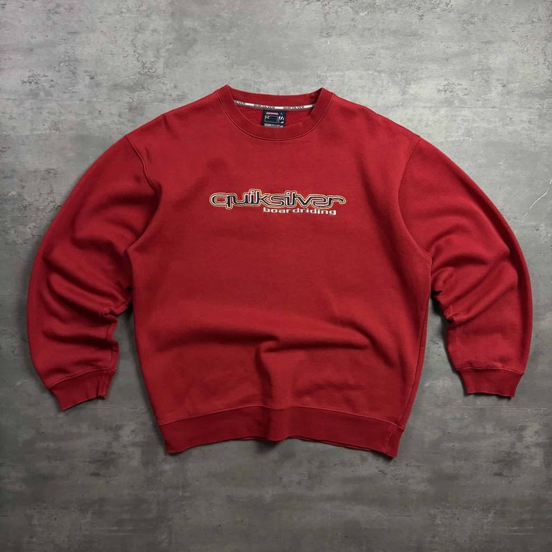 Dark Red Quiksilver Embroidered Sweatshirt