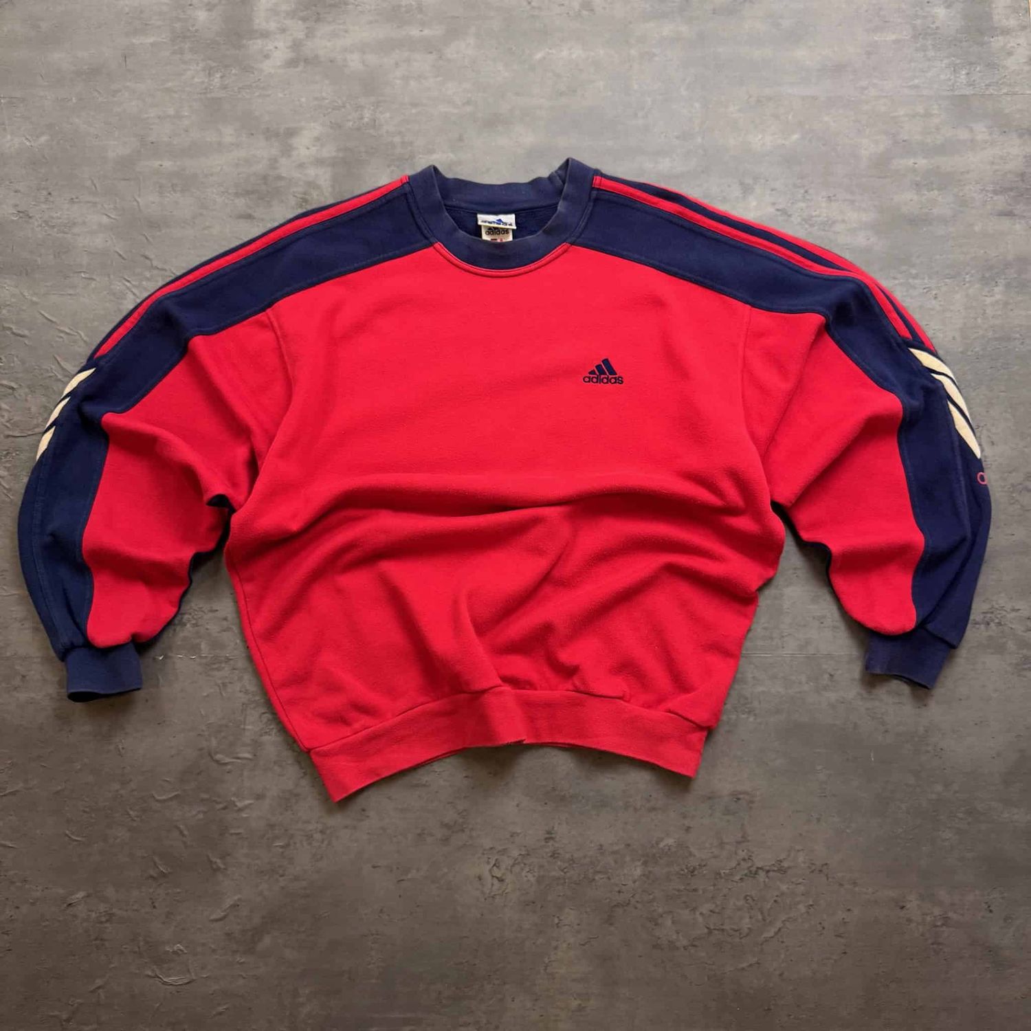 Navy and Red Adidas Sweatshirt