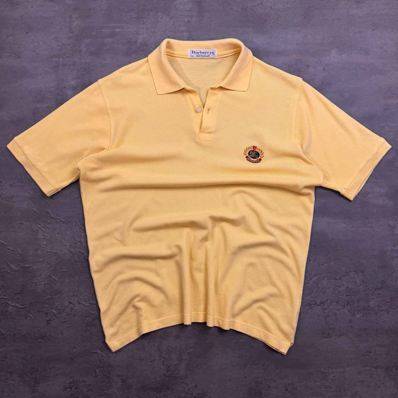 90s Yellow Burberry Polo Shirt