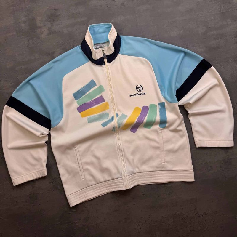 White Sergio Tacchini Pat Cash Tracksuit Top