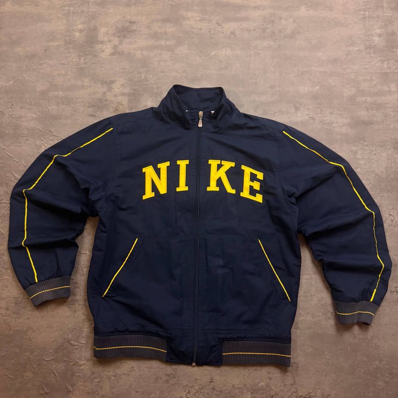 Navy and Yellow Nike Embroidered Trackjacket