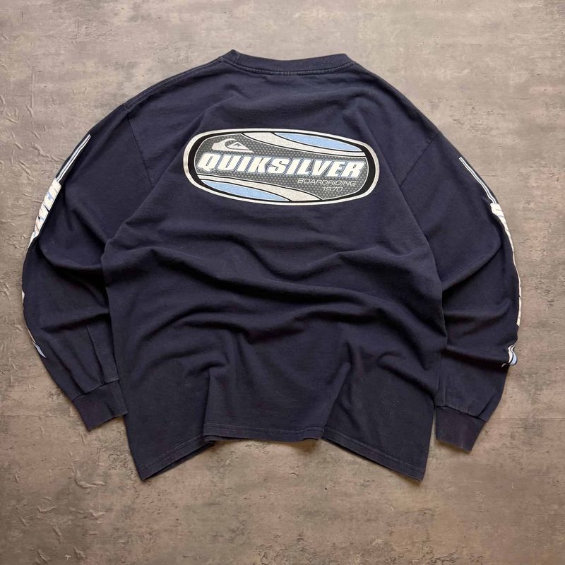 90s Navy Longsleeve Quiksilver T-shirt