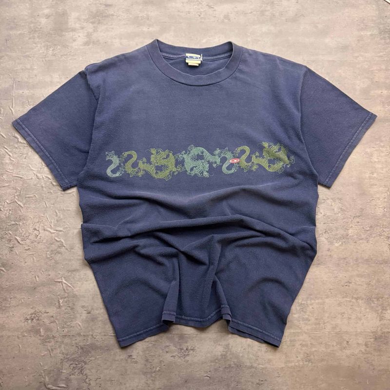Navy Ocean Pacific Dragon Print T-shirt