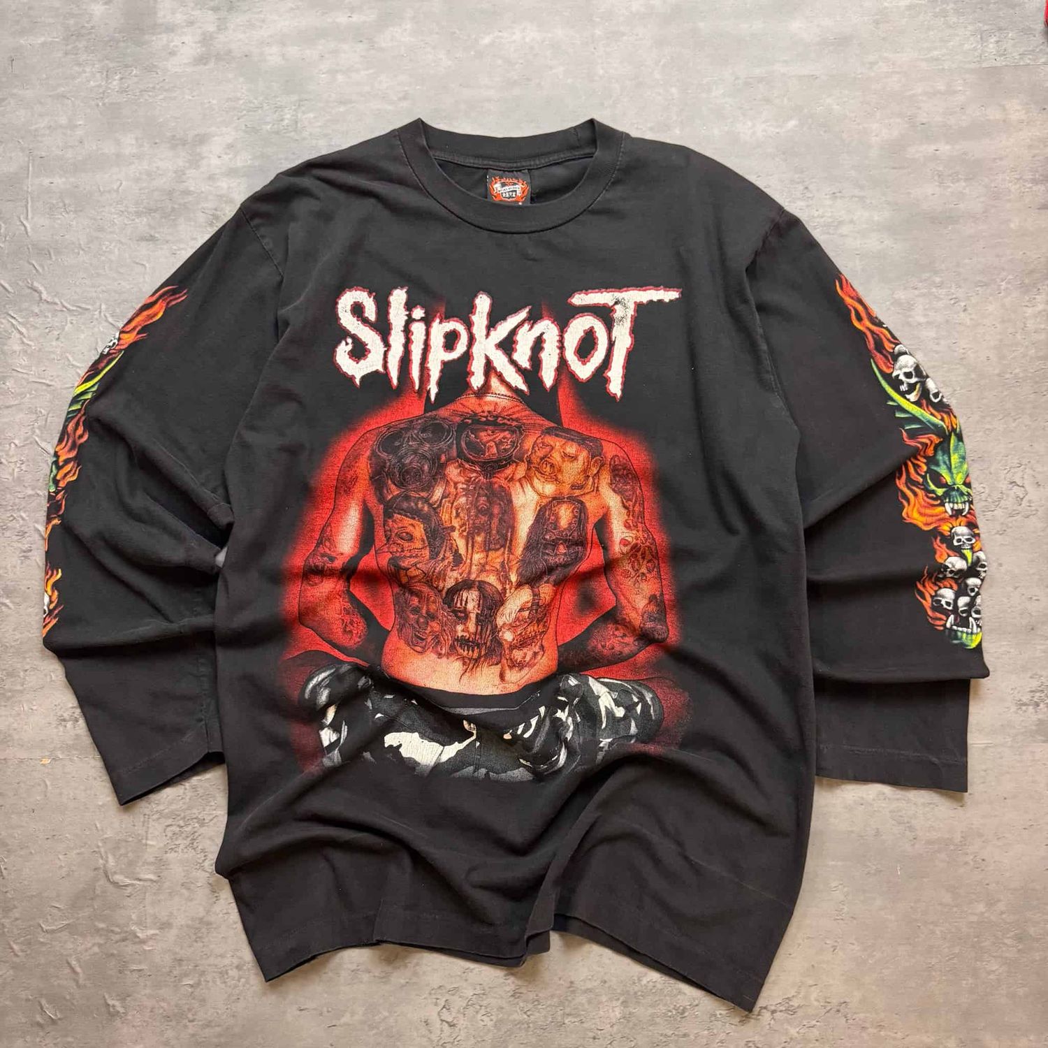 90s Black Slipknot Longsleeve T-shirt