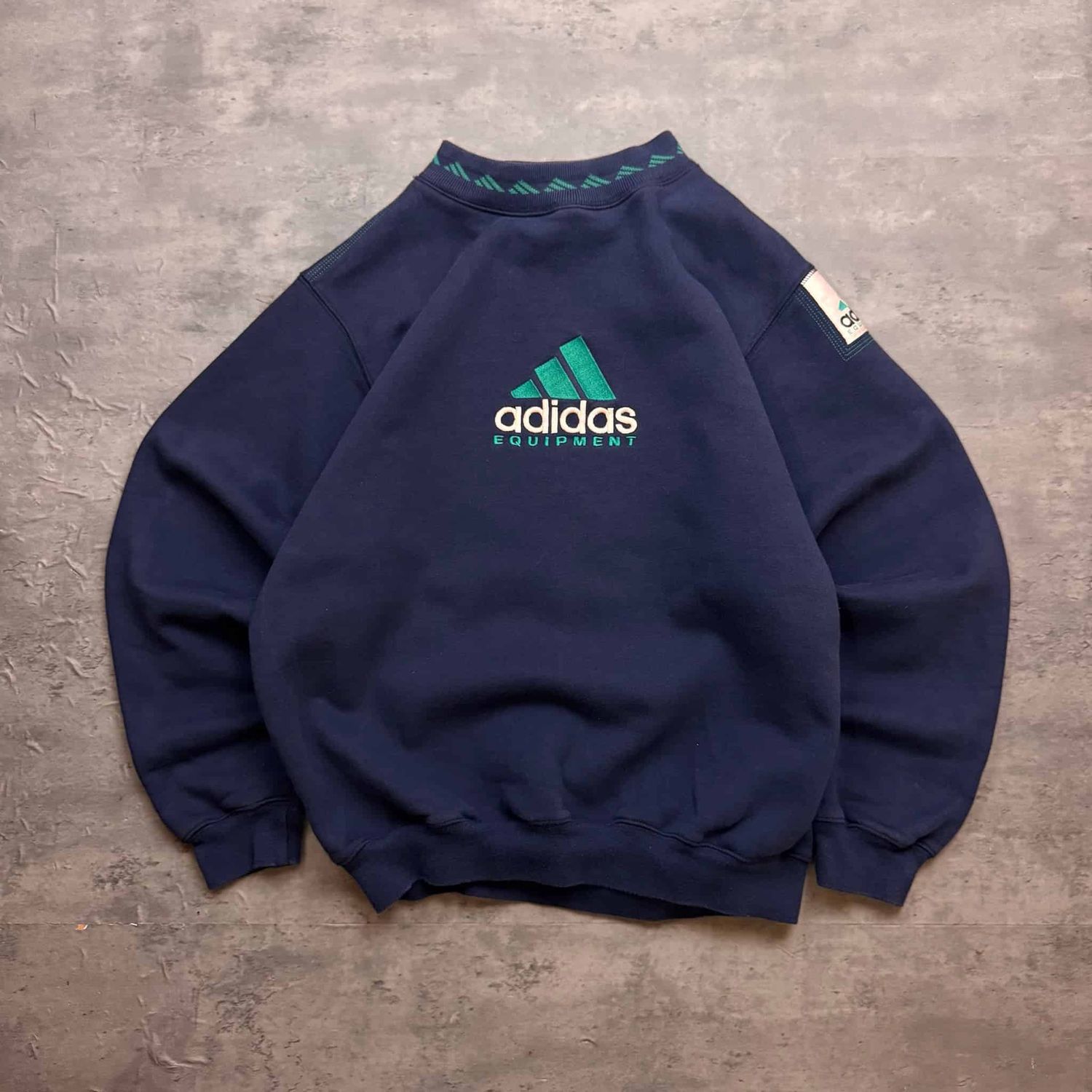 Navy Adidas Equipment Embroidered Sweatshirt