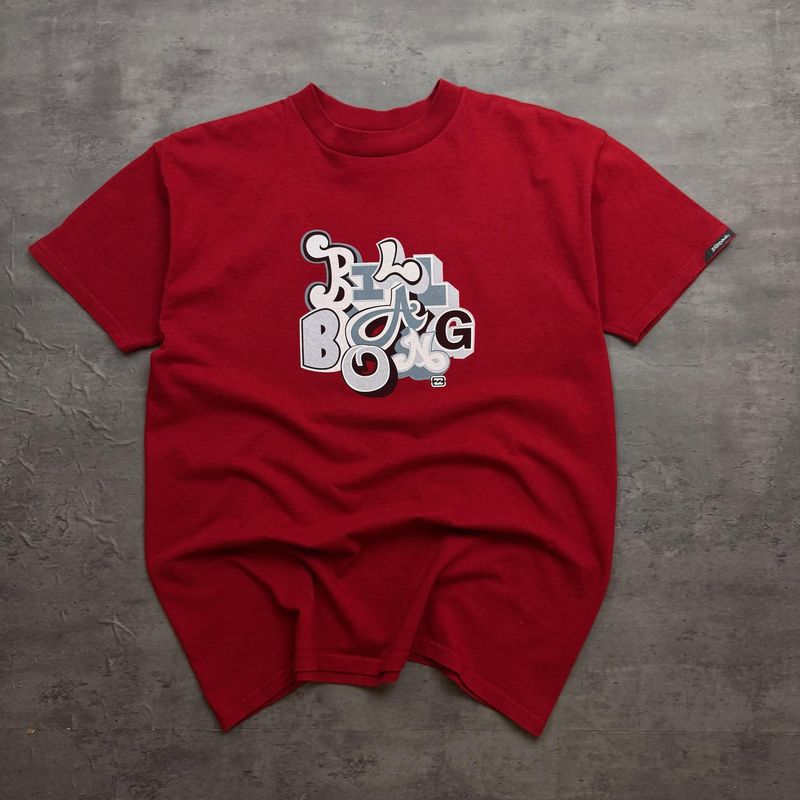 00s Red Billabong Print T-shirt