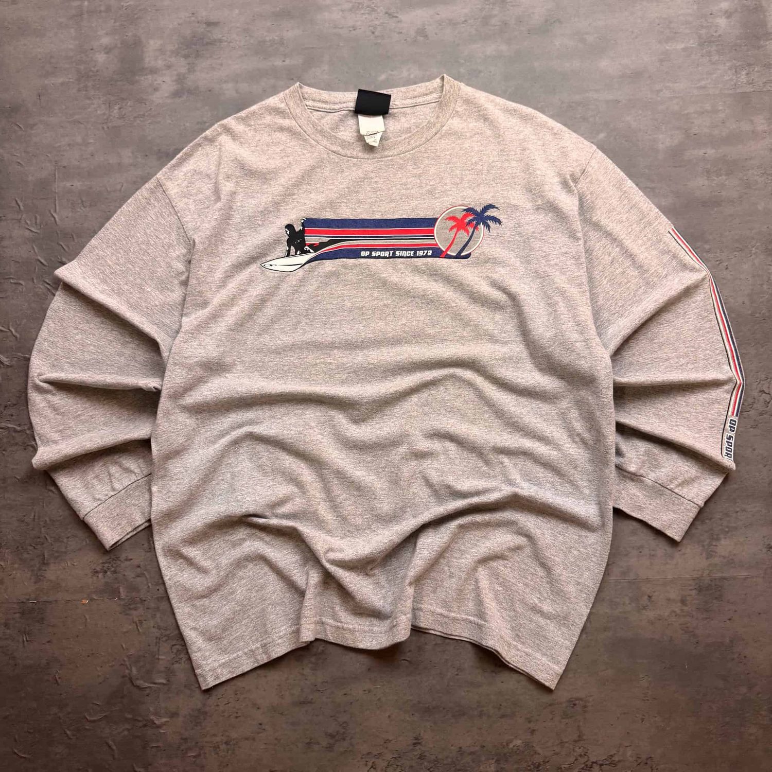 Grey Ocean Pacific Graphic Longsleeve T-shirt