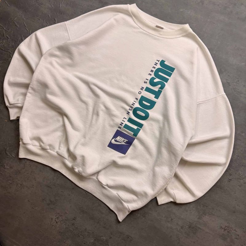 90s White Nike Just Do It Sweatshirt