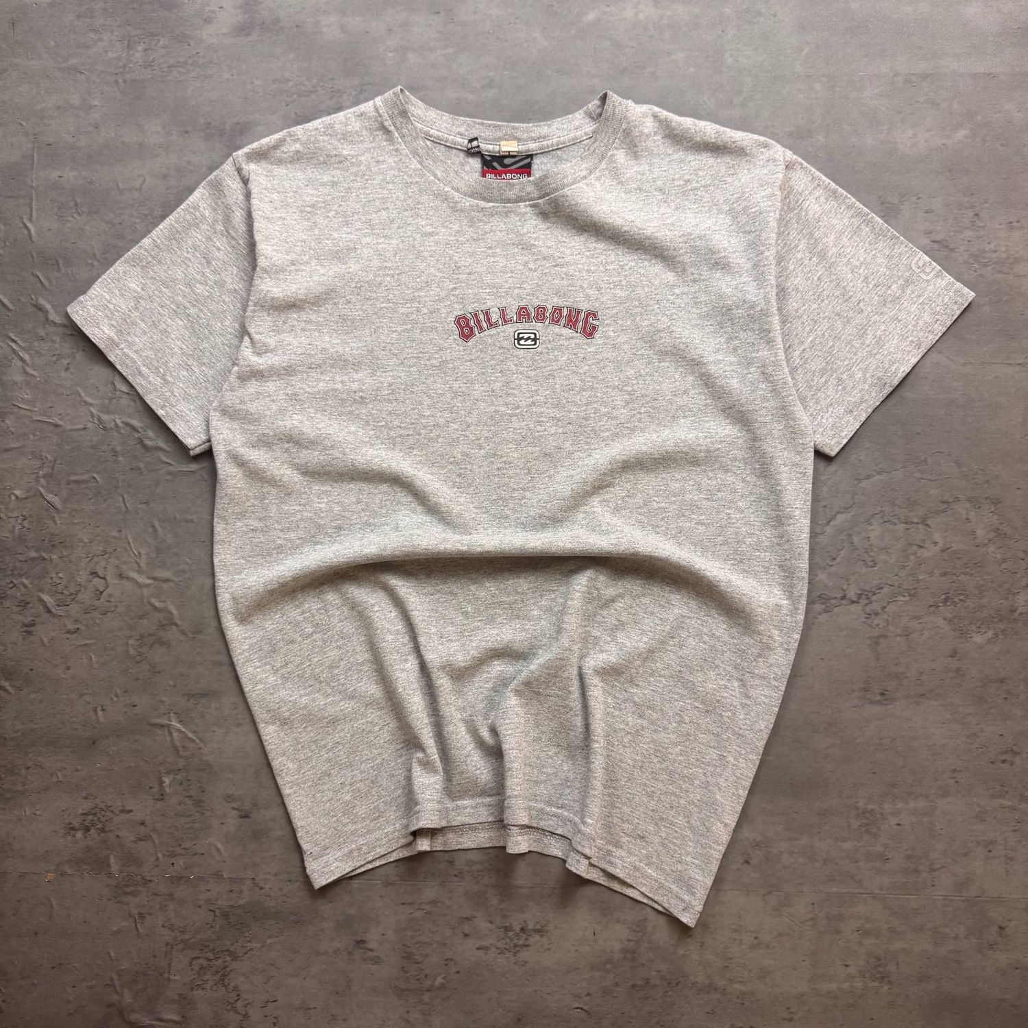 Grey and Red Quiksilver Graphic T-shirt