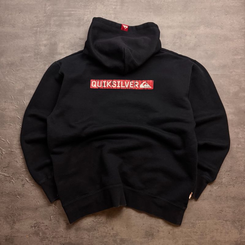 Black and Red Quiksilver Graphic Hoodie