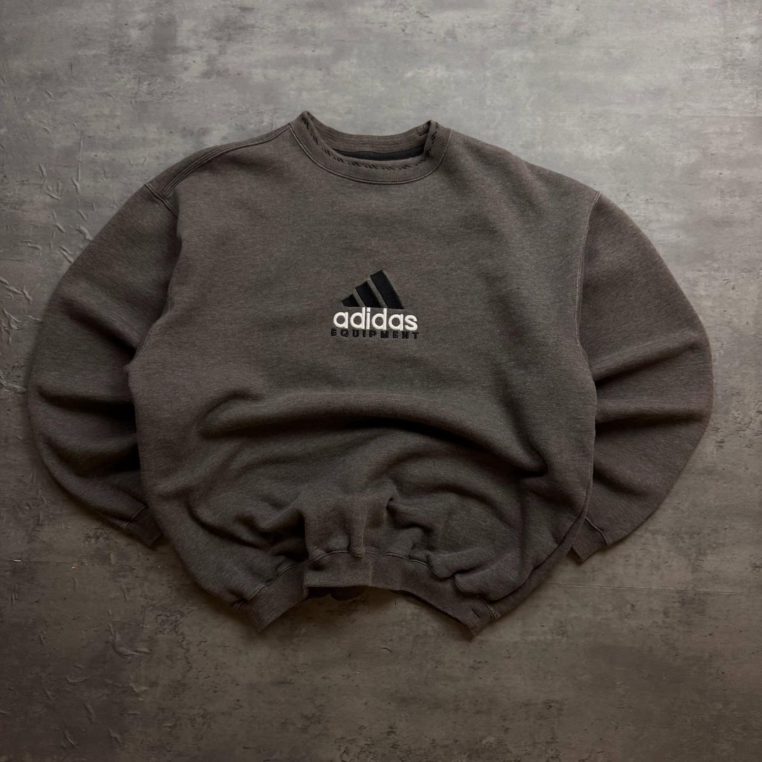 Dark Grey Adidas Equipment Embroidered Sweatshirt
