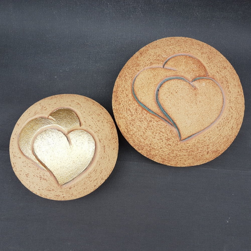 Grabschmuck Diskus Herz holzfarben