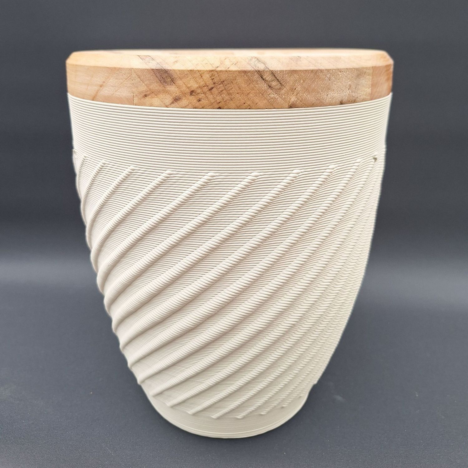 Humanurne BIO 3D-Druck Linien cremefarben