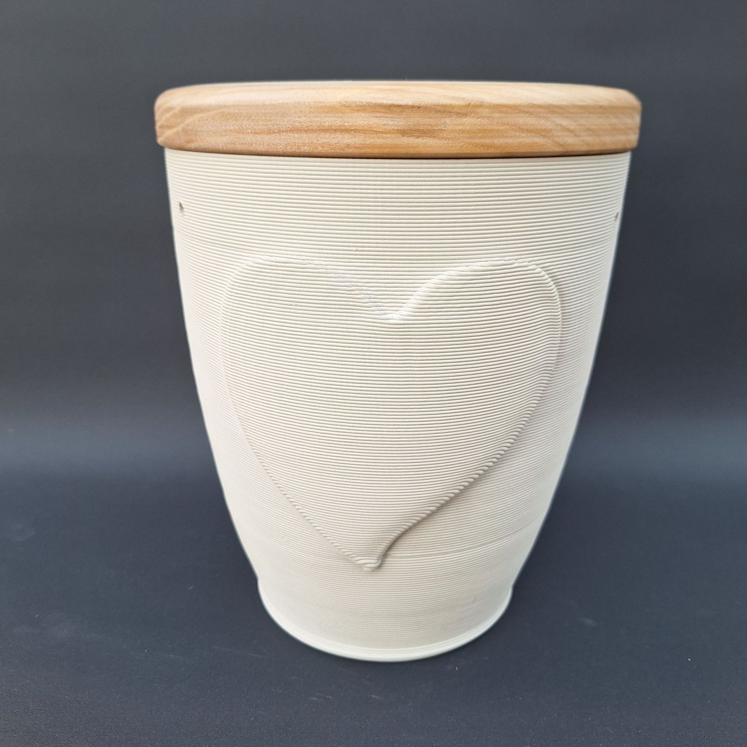 Humanurne BIO 3D-Druck Herz cremefarben