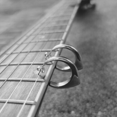 Silver Plectrum Earrings