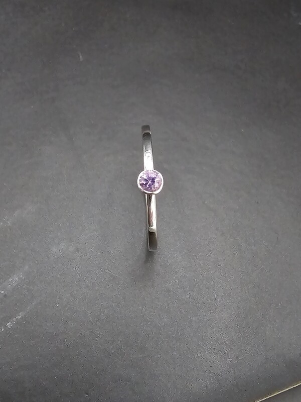 Tanzanian Pink/Purple Spinel & Silver Ring