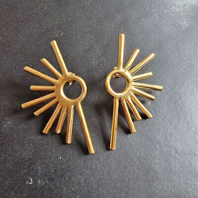 Gold Vermeil Sunburst Earrings