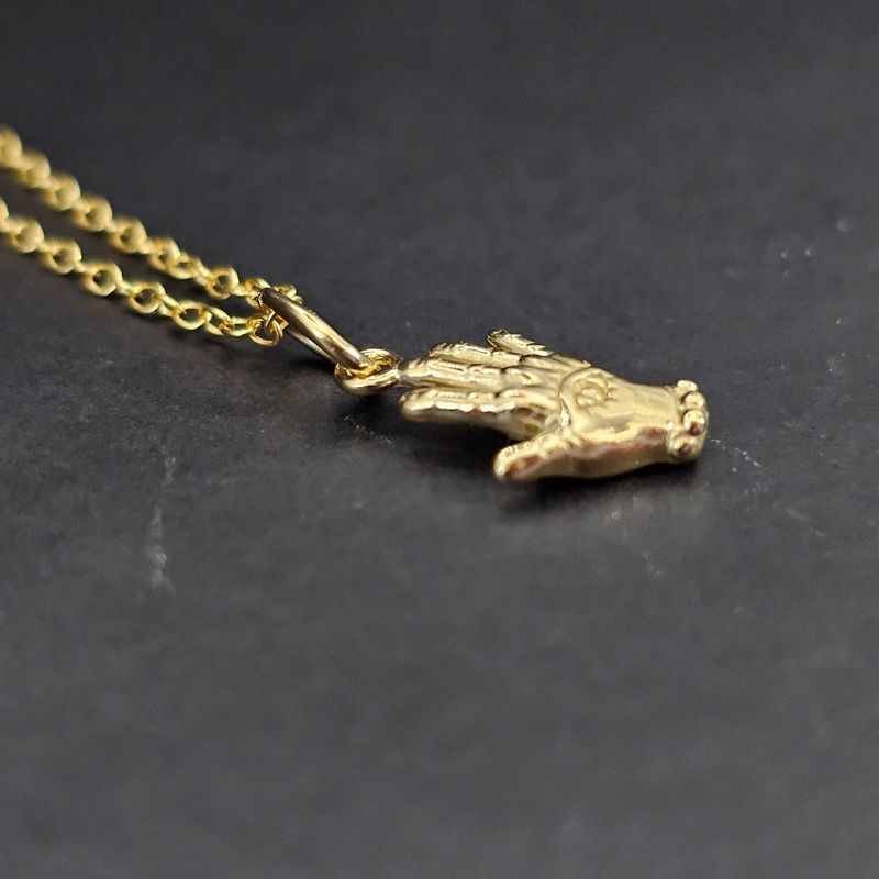Teeny Gold Vermeil Evil Eye Hand Charm