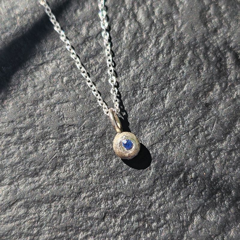 Teeny Sapphire Pebble Necklace