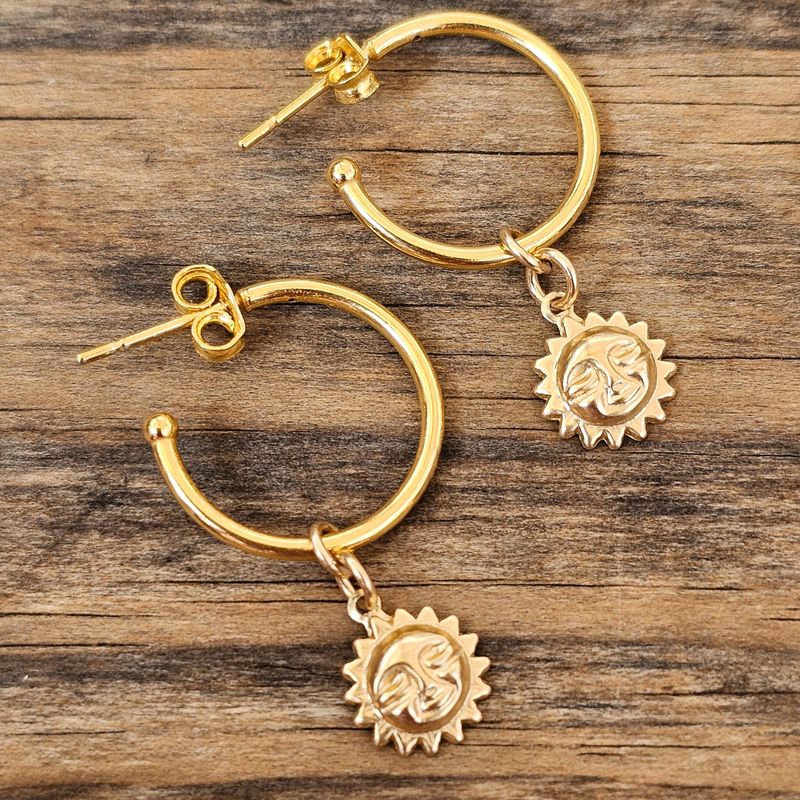 Sunshine Charm Hoops