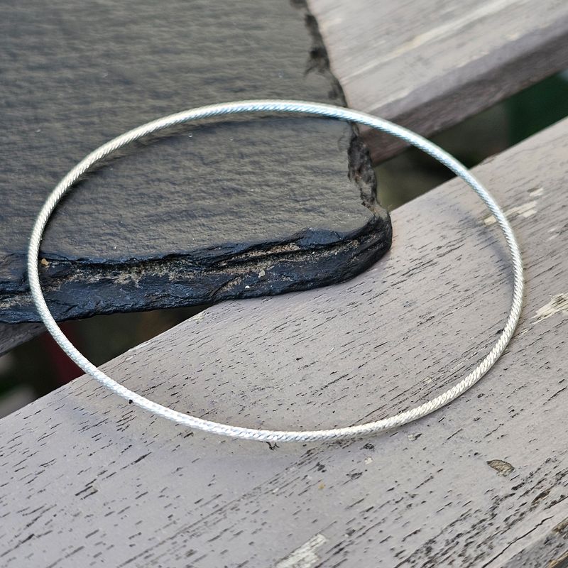 Sterling Silver Sparkle Bangle