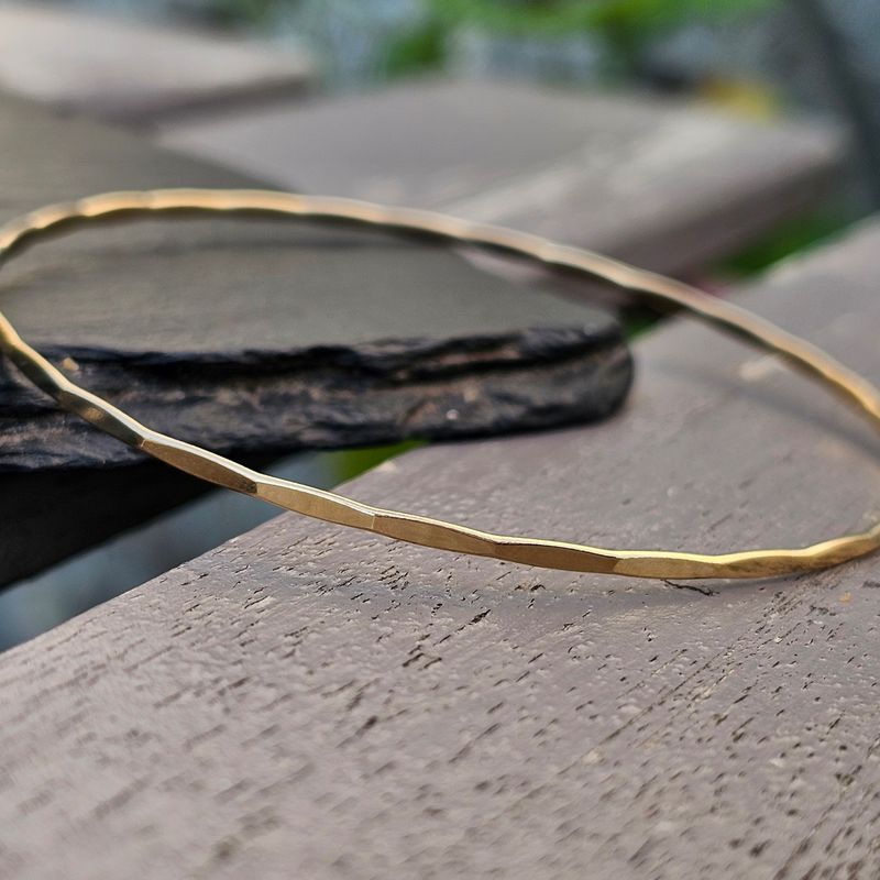 Gold Filled Hammered Bangle