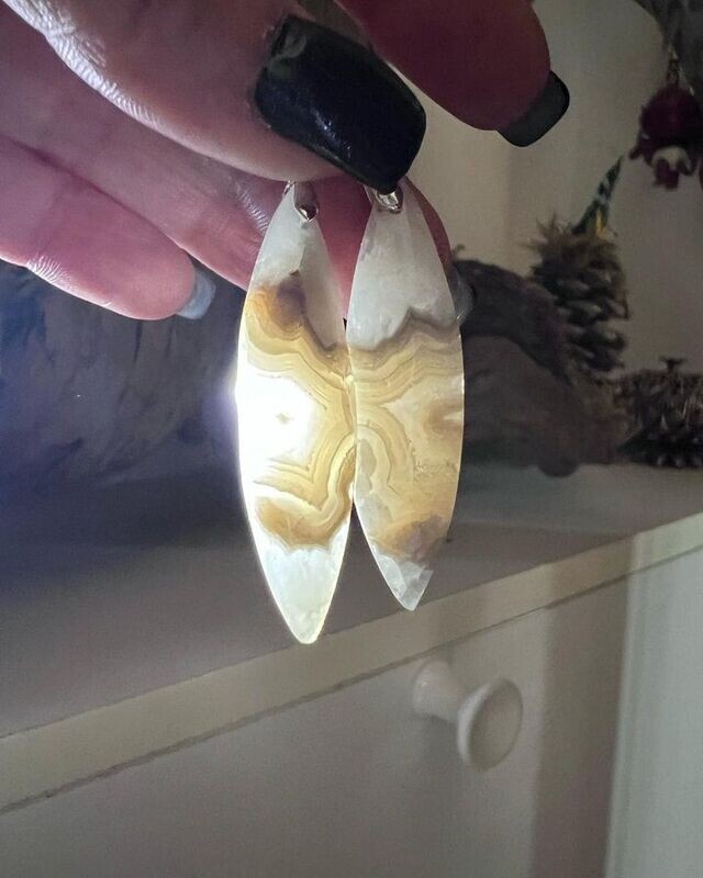 ​Boucles d oreilles en agate crazy lace
