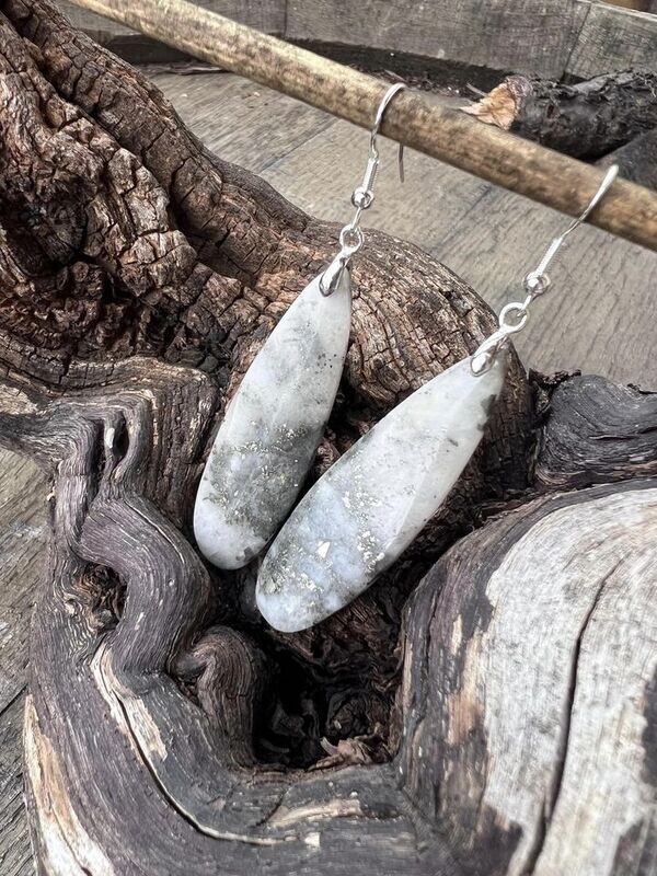 ​Boucles d oreilles en quartz et pyrite