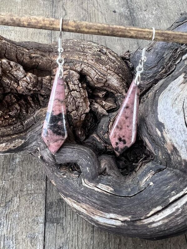 ​Boucles d oreilles en rhodonite