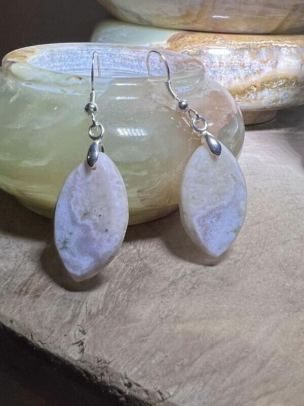 ​Boucles d oreilles en agate de dentelle